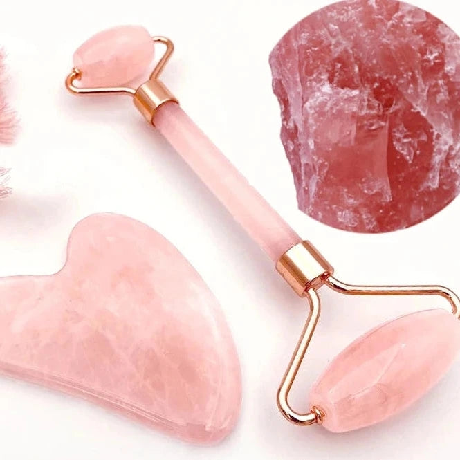 Crystal Rose Jade Roller & Gua Sha Set