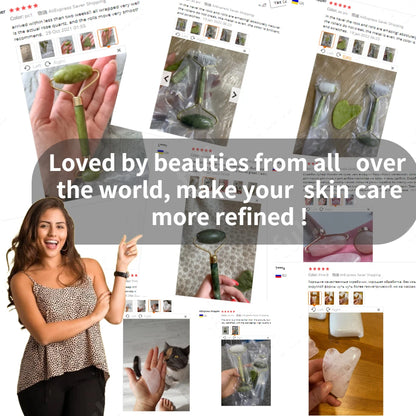  Crystal Rose Jade Roller & Gua Sha Set